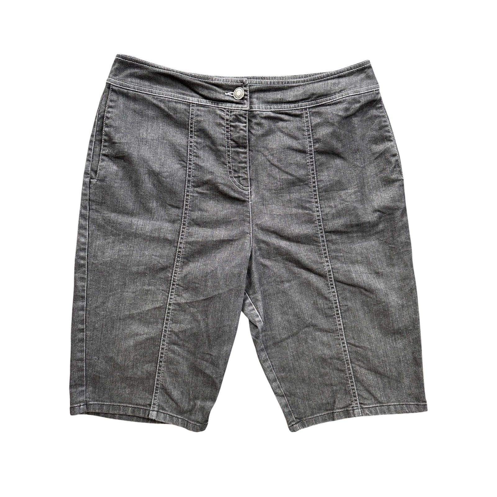 Pendleton Denim Bermuda Shorts Womens 12 Gray High Rise Long Inseam Excellent